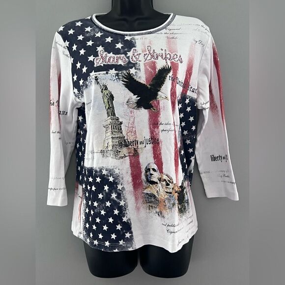 Stars and Stripes Womens Top, size L - Picture 1 of 13